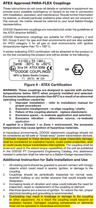 ATEX omgeving Flexibele Koppeling ATEX Certificering:
