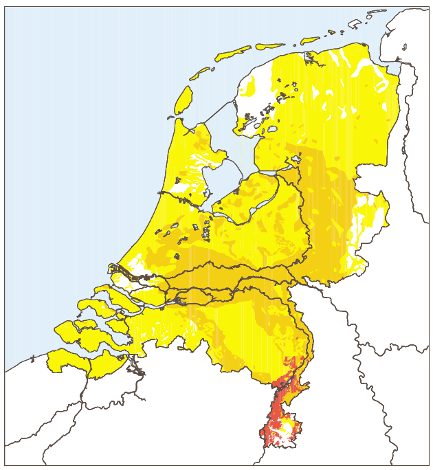 Figuur 11 Het voorkomen van zand en grind in