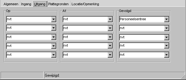 Op het tabblad Ingang dient de te gebruiken ingang te worden gekozen. Deze dient reeds te zijn gedefinieerd. Kies de ingang uit de lijst.