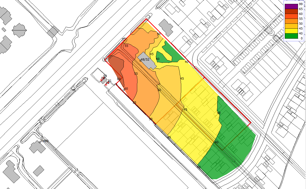 1,5 meter en 5 meter ten opzichte van het lokale maaiveld.