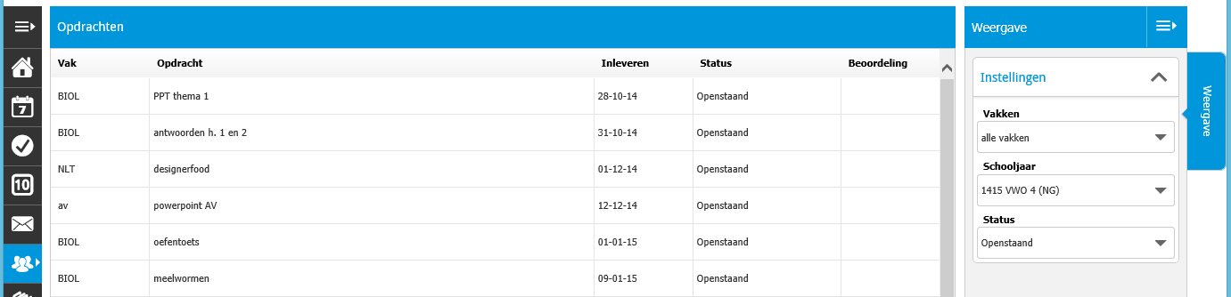 ELO Studiewijzers Hier kun je: - De studiewijzers en planningen per vak bekijken, die jouw docent daar heeft klaargezet ELO Opdrachten Hier kun je: - Zien wat je in de ELO