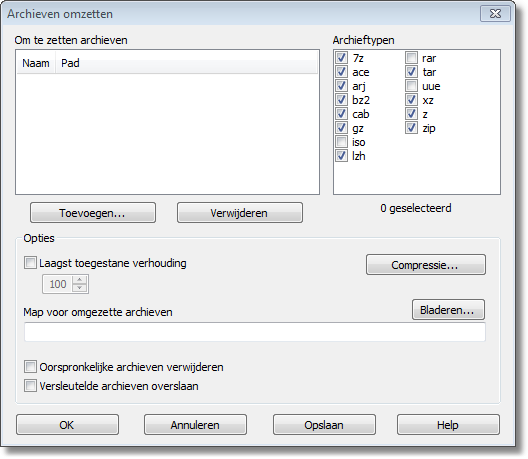 50 WinRAR 5.31nl moeten worden, deze zullen dan door WinRAR worden gescand en daarna worden de gevonden archief omgezet. In archiefbeheerstand wordt standaard alleen het huidige archief omgezet.