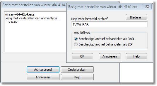 52 WinRAR 5.31nl de knop "Compressie", zal deze voorrang krijgen. Bestandscommentaar wordt niet omgezet.