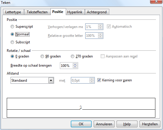 Positie Positie We kunnen de positie van de tekens ook bepalen.