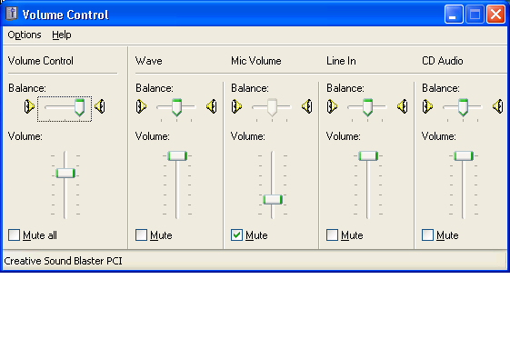 De mixer (Windows) All ongebruikte inputs uit!