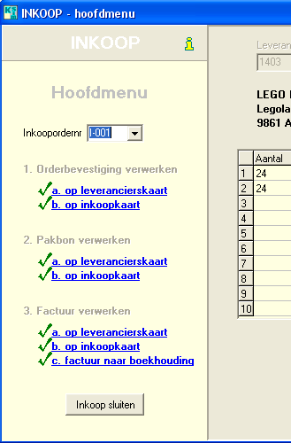 Afvinken indien juist. Eventuele fouten verbeteren met potlood. b. Controleer de berekening vanaf het goederenbedrag t/m eindbedrag. Indien juist dan afvinken.