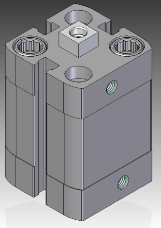 Doordat de tafel een kracht op de stang van de cilinder gaat uitoefenen. Moest er een blokje worden voorzien, die de kracht moet opvangen, door de stang van de cilinder te ondersteunen.