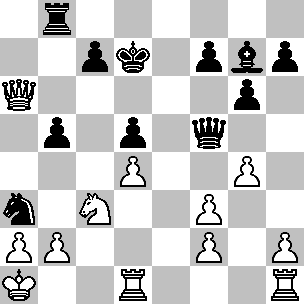 Danny Proost Theo van den Berkmortel, Roosendaal, 8 oktober 1983 1.d2-d4 d7-d5 2.c2-c4 Pb8-c6 3.Pg1-f3 Lc8-g4 4.Dd1-a4 Lg4xf3 5.e2xf3 e7-e6 6.Pb1-c3 Pg8-e7 7.c4xd5 e6xd5 8.Lc1-f4 a7-a6!