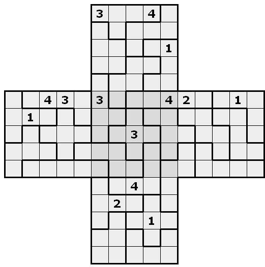 DROEDEL Oplossing: Belg Vijf 5x5 sudoku's vormen samen een