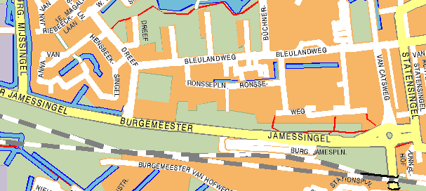 Plattegrond omgeving Driestar College 2. 3. C B A 5. 6. 4. 1 7.