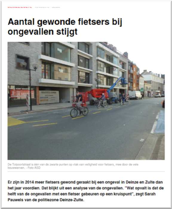 Fietsen naar het werk de risico