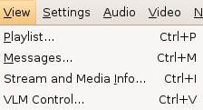 optie Quick Open File actie Open snel een bestand van je computer. Open File Open Directory Open Disc Open network Stream Open Capture Device Wizard Dit is een uitgebreider menu dan de vorogaande.