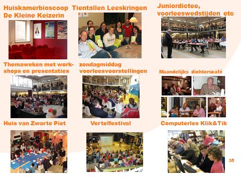 Beleefbibliotheek: werkplaats en ontmoetingsplaats Het concept van de beleefbibliotheek geeft invulling aan de bibliotheek als een plek om te verblijven en langdurig in aanraking te komen met tal van