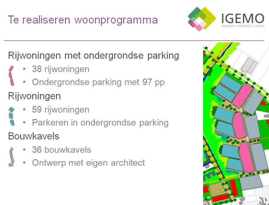 Deze eerste cluster wordt aansluitend voorzien van nutsvoorzieningen, wegenis en het aanliggende parkdomein zodat de nieuwe bewoners zo snel mogelijk optimaal kunnen genieten van hun woonwijk.