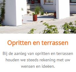 Prijslijst 2016 Opritten en terrassen Bij de aanleg van opritten en terrassen houden we steeds rekening met uw wensen en ideeën.