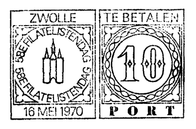 TBBS 1080 VDW 971 Stempel Nationale Postzegeltentoonstelling, afdruk in zwart Gebruiksperiode van donderdag 14 mei 1970 tot en met maandag 18 mei 1970.