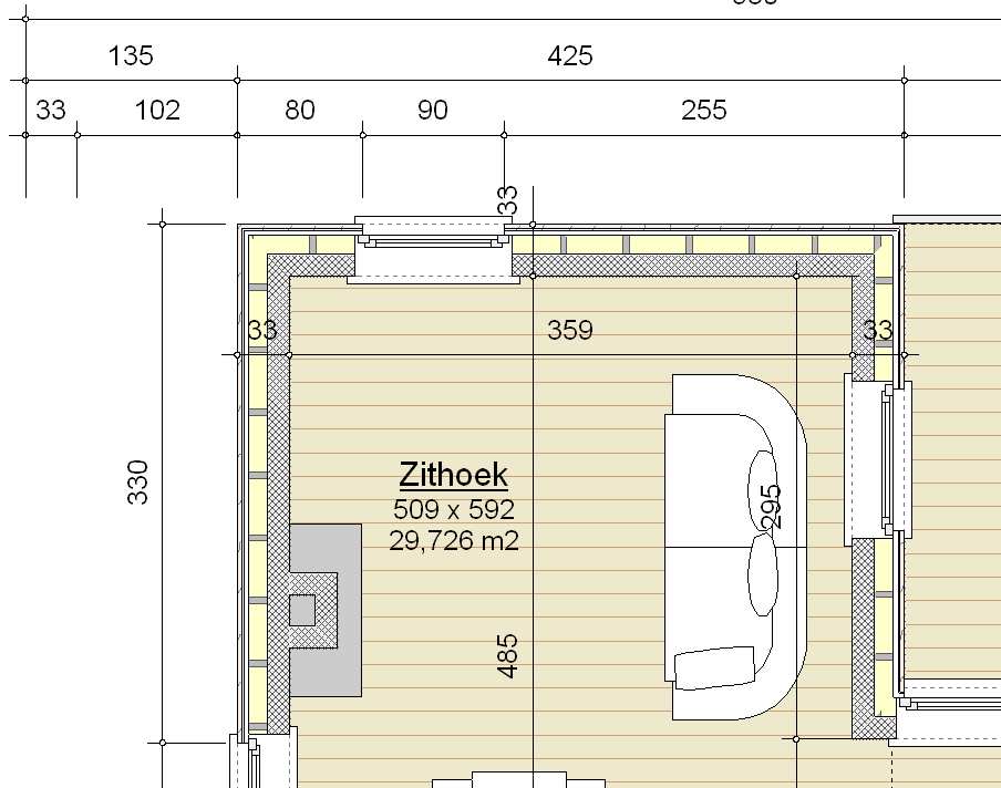 De resultaten bestaan zowel in 2D als in 3D, en zijn dankzij het ingebouwde rekenblad meteen zichtbaar in een meetstaat. - Ruimtes d.m.v.