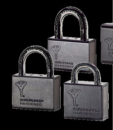 Mul-T-Lock hangsloten C serie De buitenzijde van het C-serie hangsloten zijn vervaardigd van gehard staal.