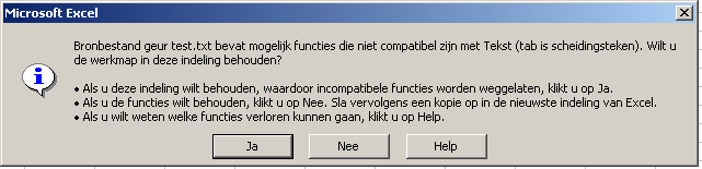 Figuur 21: Instellingen Windows. Het omzetten van een Excel bestand naar een tekstbestand met de extensie.