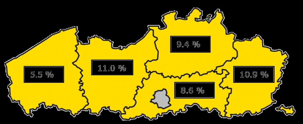 Voorkomen van zomereczeem bij BWP Gemiddeld voorkomen van zomereczeem bij BWP in Vlaanderen is 9.