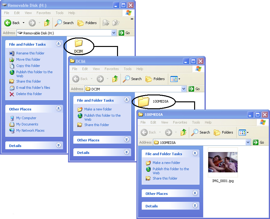 Open map: DCIM / 100MEDIA 3.