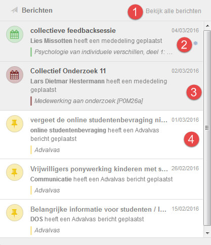 12 De beheerder van een community kan ook automatisch studenten inschrijven door een community te koppelen aan elementen uit het onderwijsaanbod.