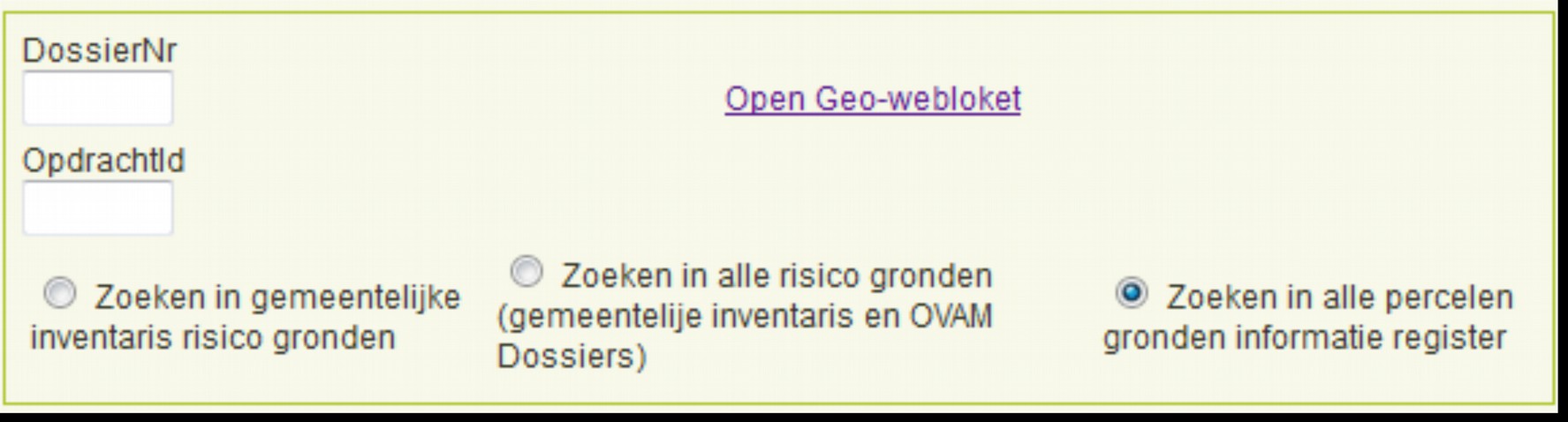 Standaard komt u op de OVAM site te Mechelen terecht.