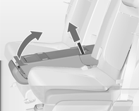Stoelen, veiligheidssystemen 43 Stoelen in stand 1 zetten Trek aan de hendel en schuif de stoel in de dwarsrichting naar achteren in stand 1. De stoel wordt automatisch naar binnen geleid.
