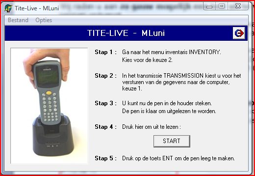 4. Het testen van een inventarisatie pen Wij raden u aan zo snel als mogelijk een test uit te voeren wanneer u de pennen ontvangt.