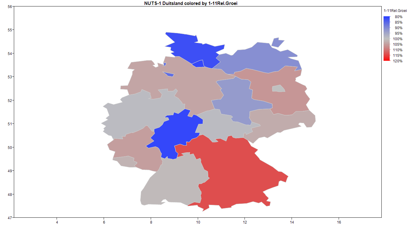 Verschuiving economisch zwaartepunt BBP Duitsland