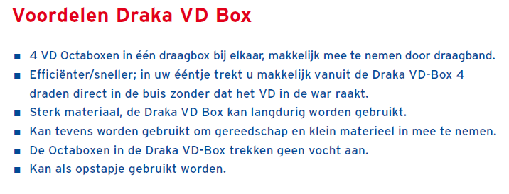 VD-draadin handigevd-box Voordelen