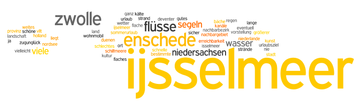 Associaties Overijssel (DE) Associaties Overijssel Aangezien veel Duitse niet-bezoekers Overijssel niet kennen (93%) hebben slechts enkele Duitsers associaties met Overijssel kunnen noemen (N=70).