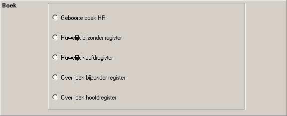 3.1.3 Kies het boek waarvan je de tabel wilt opladen In onderstaand voorbeeld zijn alle bijzondere akten geboorten samen met de geboorteakten in