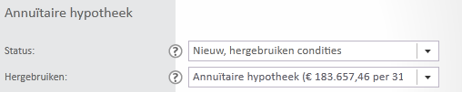 De standaard scenariodatum is ingesteld op 1 januari van het eerstvolgende kalenderjaar.