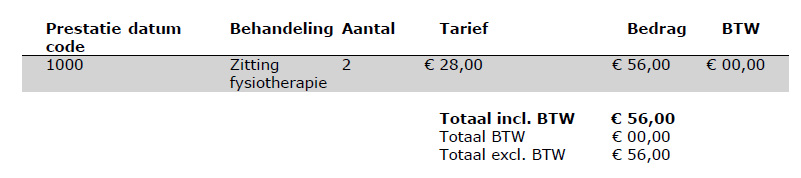 9 Groepeer prestaties Wanneer u vanuit Incura een factuur opmaakt die moet worden verstuurd aan patiënten of derden, dan worden de factuurregels die de behandelingen en bedragen weergeven in de