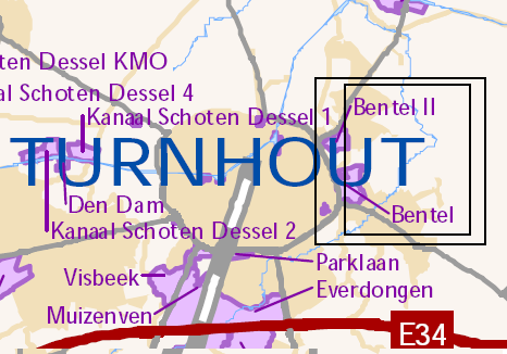 13031_01 Bentel Bron: IOK Kempen Gemeente: Oud-Turnhout Sectornummer: 1952 (13025A30-), 1958 (13025A4MA)