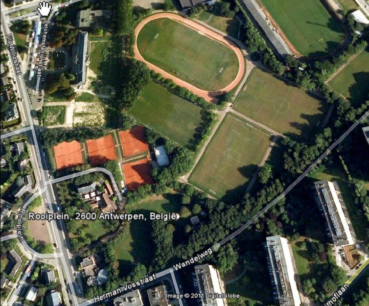 2. Locatieplan + luchtfoto tennisterreinen Situering Op de openluchttennisterreinen van
