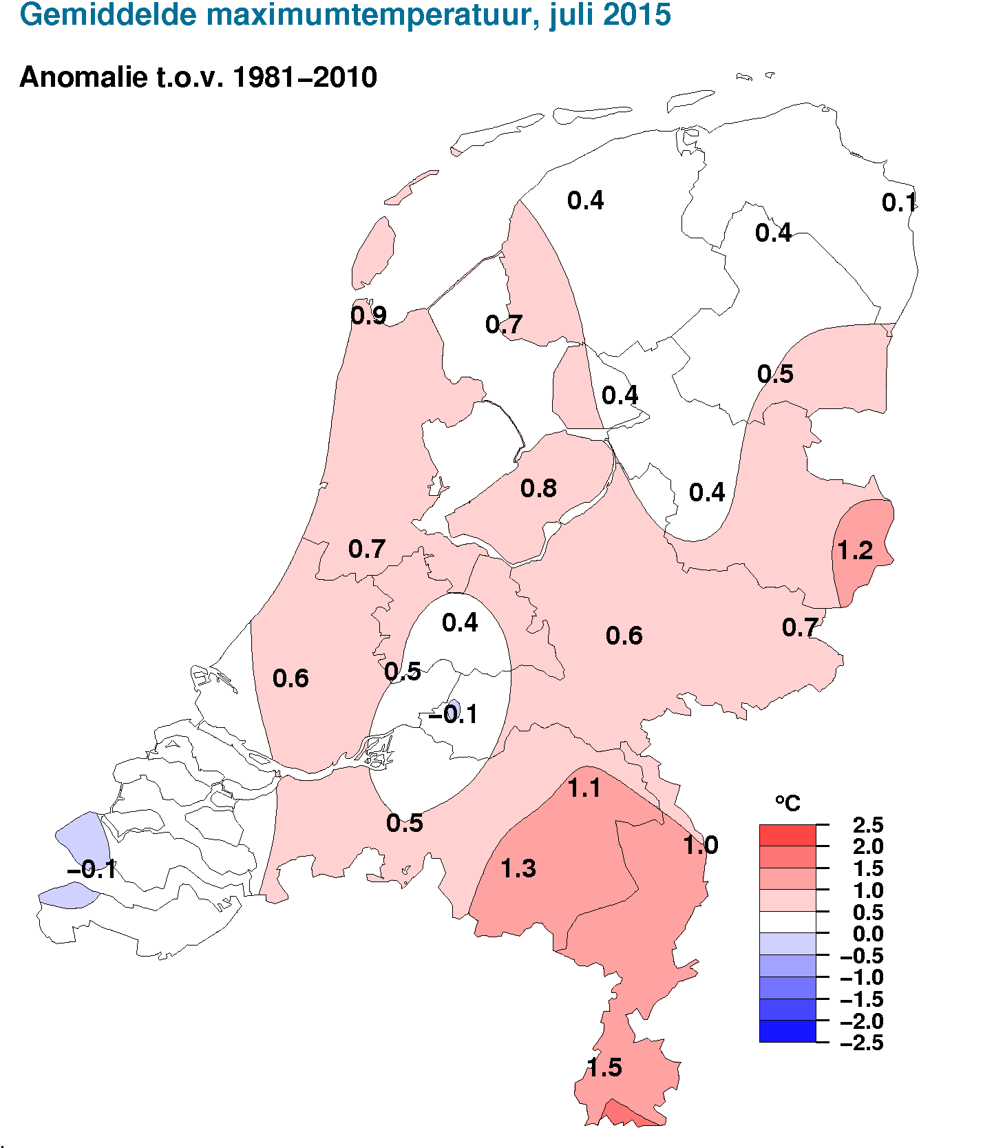 Geograsche Overzichten NB. De kaarten zijn gebaseerd op een automatische interpolatie van gegevens van individuele meetstations zonder additionele klimatologische kennis.