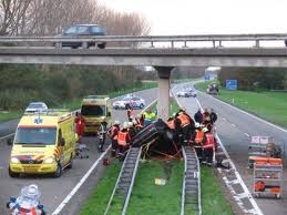 Raakt u met uw auto te water, probeer de auto dan zo snel mogelijk te verlaten.