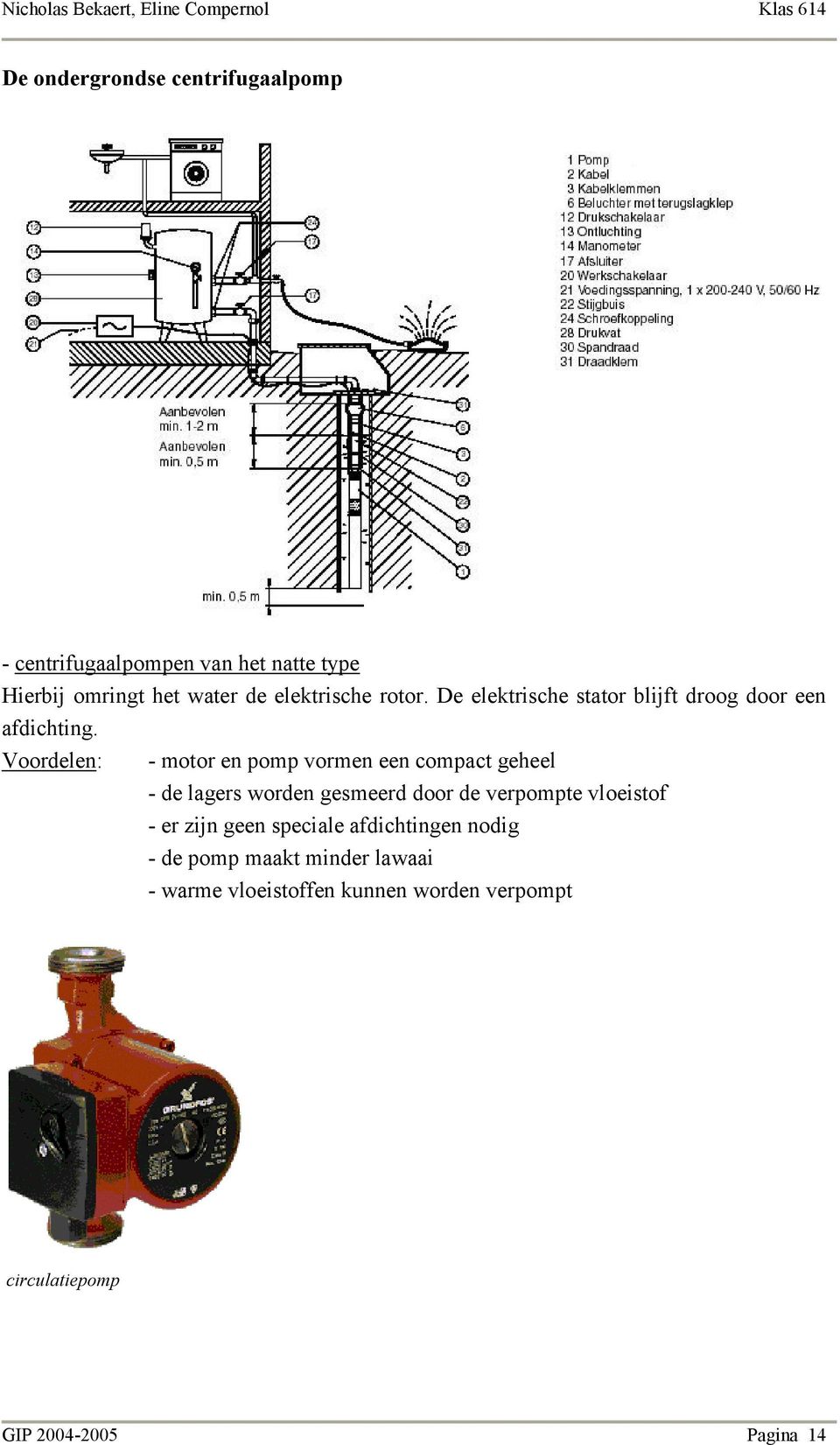 Voordelen: - motor en pomp vormen een compact geheel - de lagers worden gesmeerd door de verpompte vloeistof -