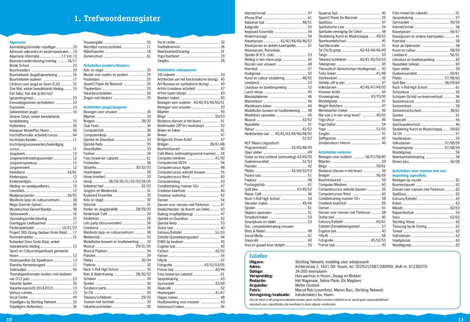 .. 23 Eenoudergezinnen (activiteiten)... 23 Exposeren... 13 Gebiedsteam jeugd... 16 Groene Cirkel, winkel tweedehands kinderkleding... 15 Huttendorp... 26 Inloopuur WonenPlus Hoorn.