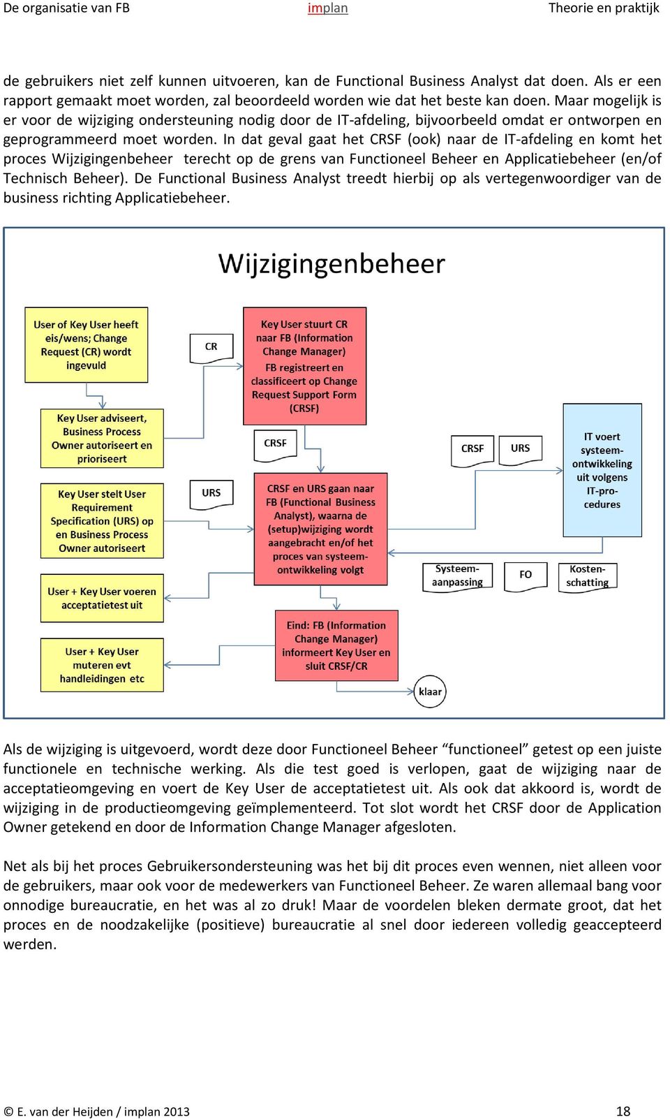 In dat geval gaat het CRSF (ook) naar de IT-afdeling en komt het proces Wijzigingenbeheer terecht op de grens van Functioneel Beheer en Applicatiebeheer (en/of Technisch Beheer).