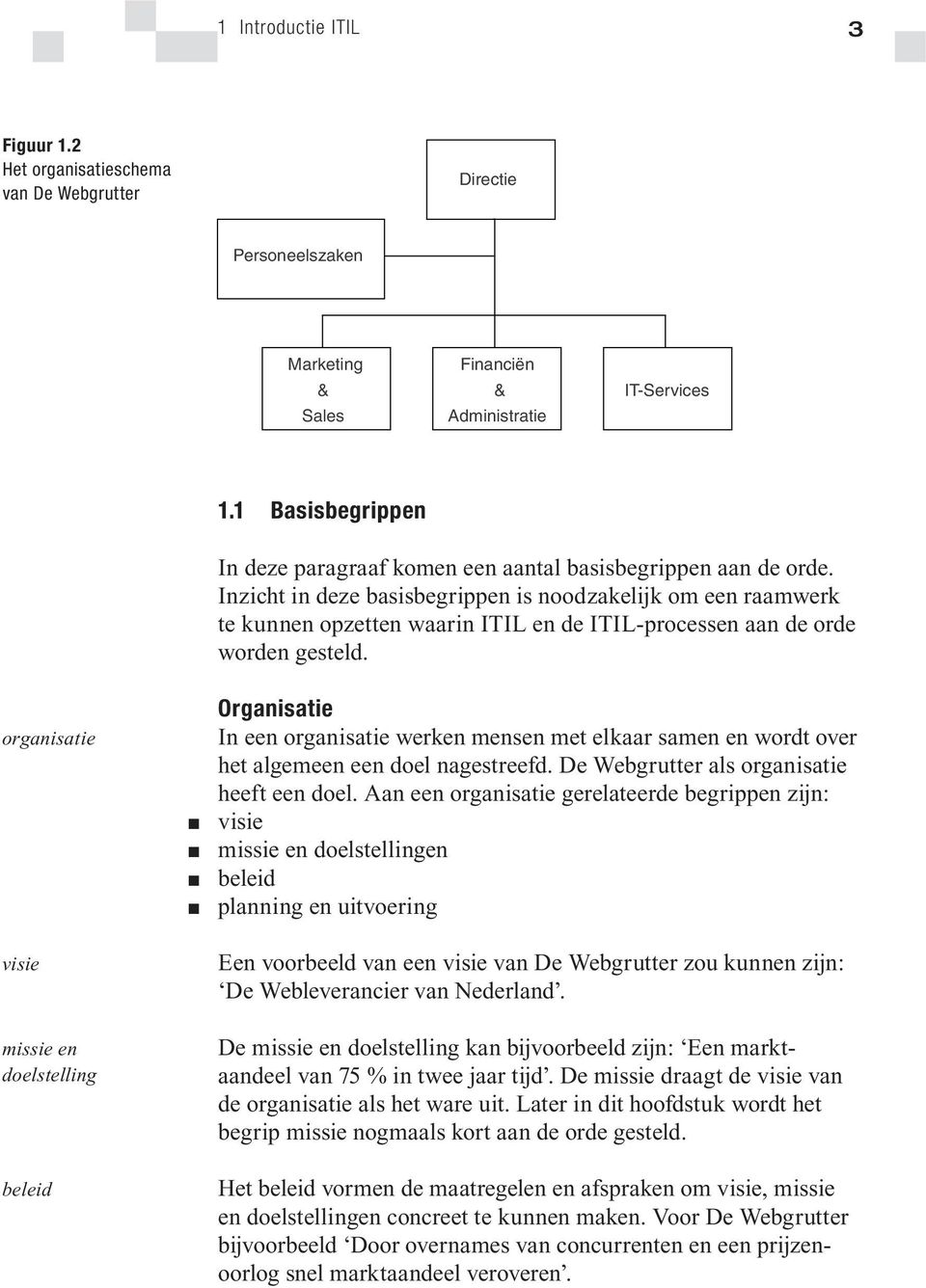 Inzicht in deze basisbegrippen is noodzakelijk om een raamwerk te kunnen opzetten waarin ITIL en de ITIL-processen aan de orde worden gesteld.