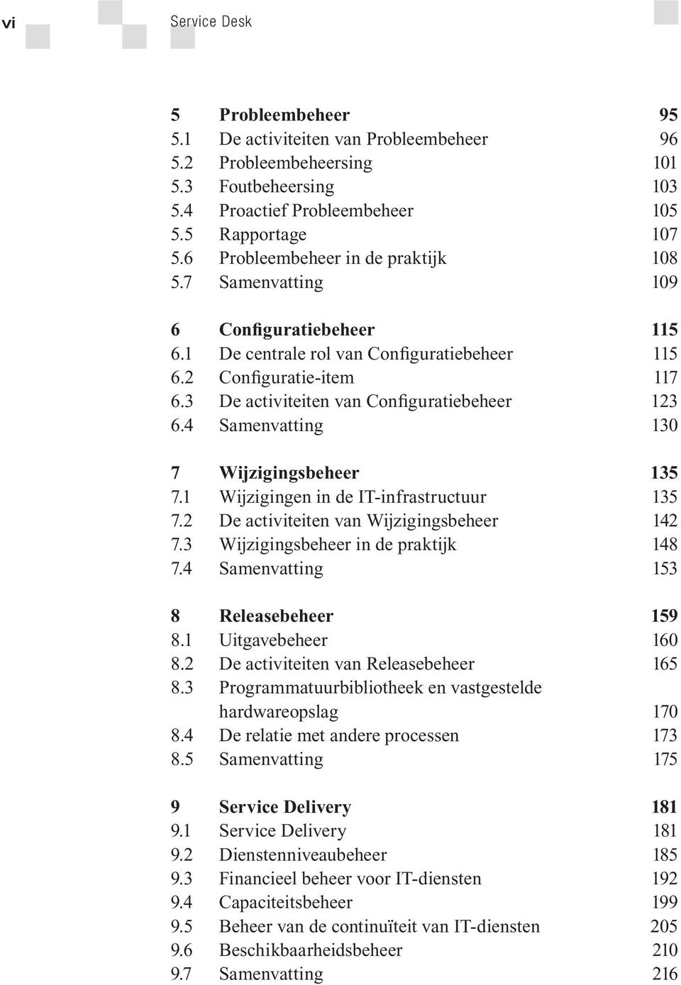 3 De activiteiten van Configuratiebeheer 123 6.4 Samenvatting 130 7 Wijzigingsbeheer 135 7.1 Wijzigingen in de IT-infrastructuur 135 7.2 De activiteiten van Wijzigingsbeheer 142 7.