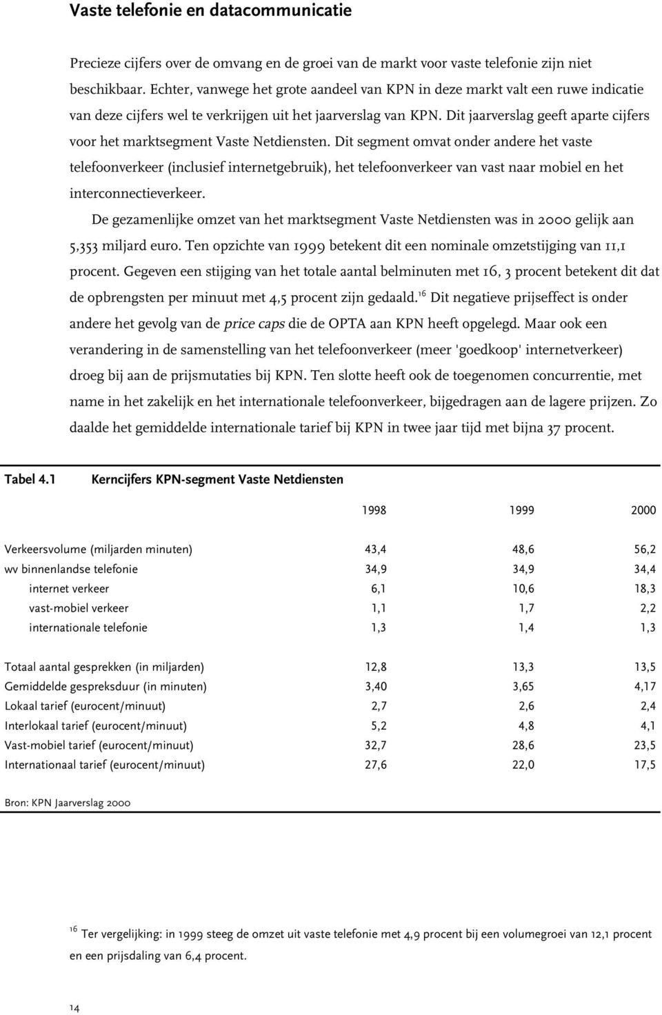 Dit jaarverslag geeft aparte cijfers voor het marktsegment Vaste Netdiensten.