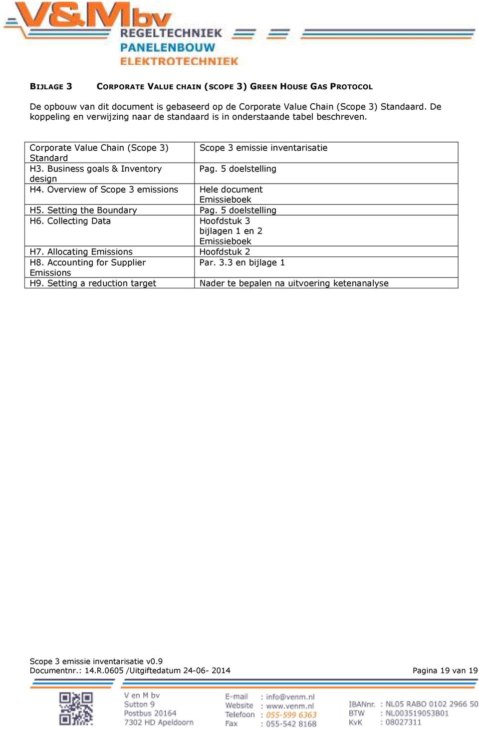 5 doelstelling design H4. Overview of Scope 3 emissions Hele document Emissieboek H5. Setting the Boundary Pag. 5 doelstelling H6. Collecting Data Hoofdstuk 3 bijlagen 1 en 2 Emissieboek H7.