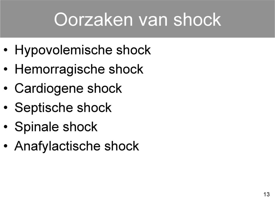 shock Cardiogene shock Septische