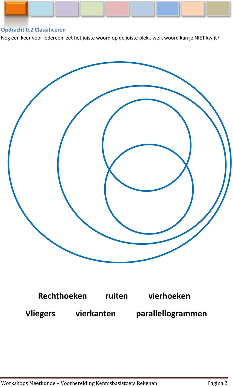 op de juiste plek.. welk woord kan je NIET kwijt?