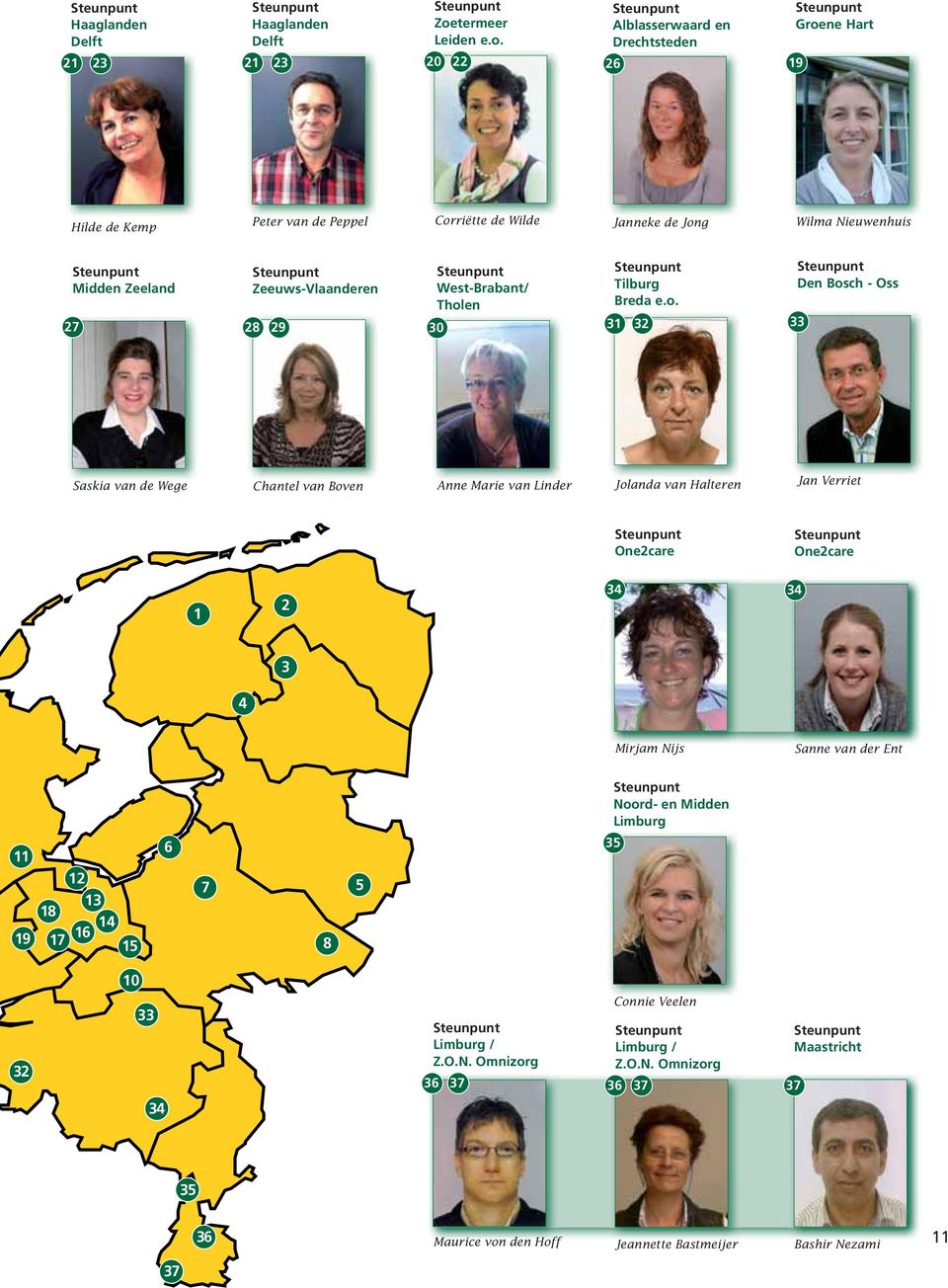 Alblasserwaard en Drechtsteden Groene Hart 21 23 21 23 20 22 26 19 Hilde de Kemp Peter van de Peppel Corriëtte de Wilde Janneke de Jong Wilma Nieuwenhuis Midden Zeeland 27