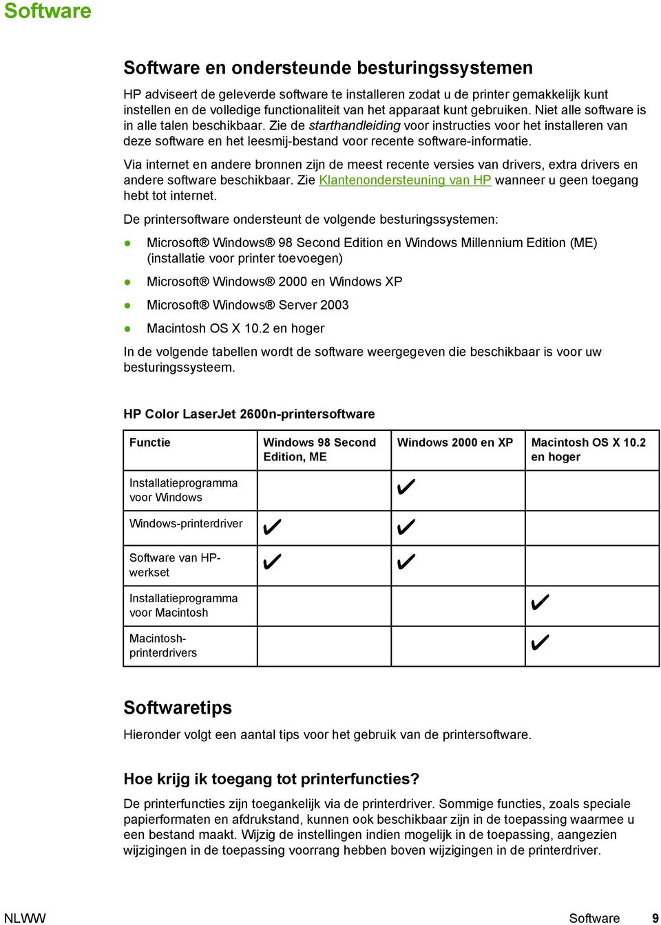 Zie de starthandleiding voor instructies voor het installeren van deze software en het leesmij-bestand voor recente software-informatie.